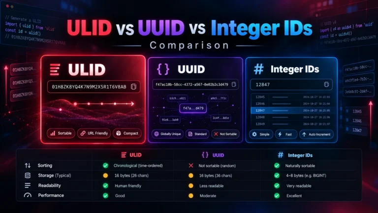 ULID vs UUID vs Integer IDs – Comparison