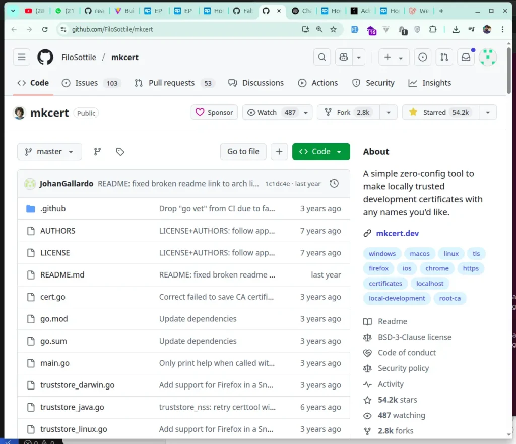 mkcert github easy way to setuo local ssl