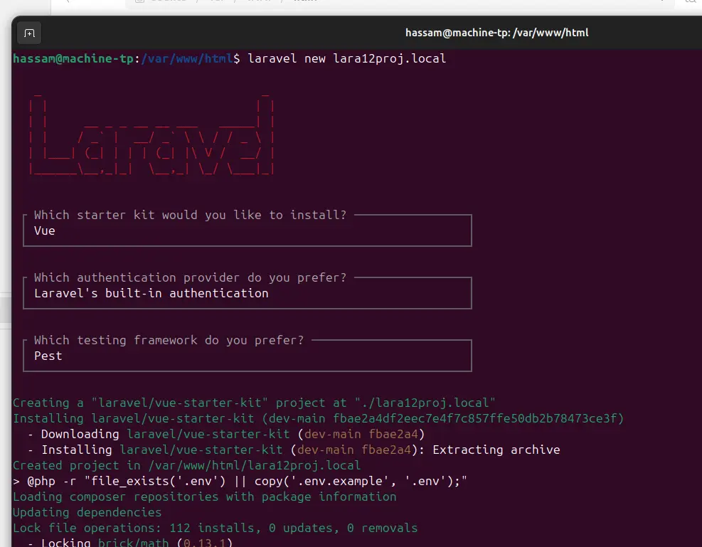 new laravel12 project setup for how to install local ssl
