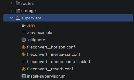 Deploying Laravel with Inertia SSR, Bun, Horizon, Reverb, Supervisor, and Correct File Permissions 2 files inside supervisor folder