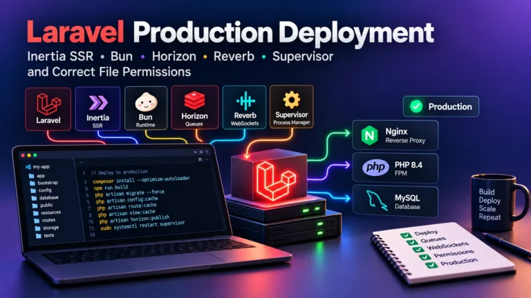 Deploying Laravel with Inertia SSR, Bun, Horizon, Reverb, Supervisor, and Correct File Permissions